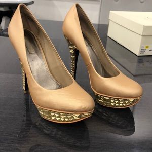 Rachel Roy spiked gold pumps